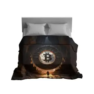 "Bitcoin Horizon" Fantasy Art Blanket - Cozy & Fluffy Crypto Comfort