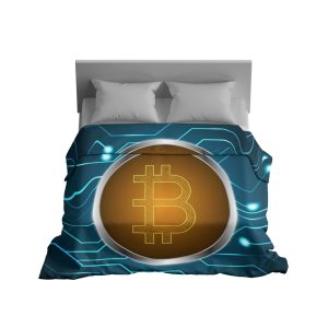 Bitcoin Circuitry Dream Comforter - Tech-Inspired Crypto Bedding