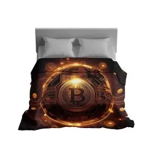 "Abstract Bitcoin Stream" Crypto Art Blanket - Modern Digital Comfort