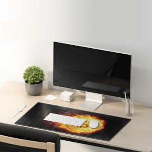 Bitcoin On Fire Gaming Mouse Pad - Hot Crypto Desk Mat