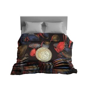 "Rising Sun Bitcoin" Horizon Crypto Blanket - Golden Dawn of Digital Finance