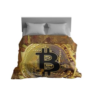 Decentralized Dreamer™ Bitcoin Gold Circuitry Plush Blanket