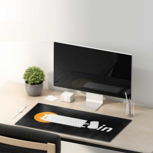 Classic Bitcoin Logo Text Gaming Mouse Pad - Minimalist Crypto Desk Mat