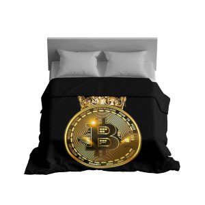 Opulent Bitcoin Emblem Plush Blanket
