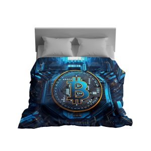 "Neo-Bitcoin Matrix" Digital Currency Blanket - Futuristic Cyber Comfort