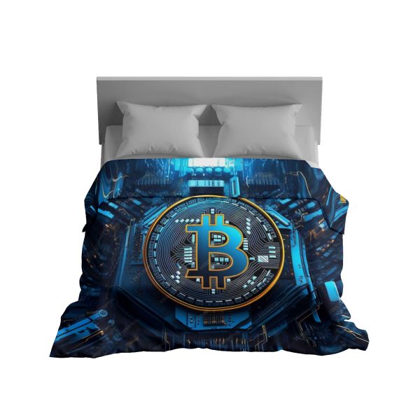 "Neo-Bitcoin Matrix" Digital Currency Blanket - Futuristic Cyber Comfort
