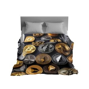Cyberpunk Circuit Bitcoin Plush Blanket