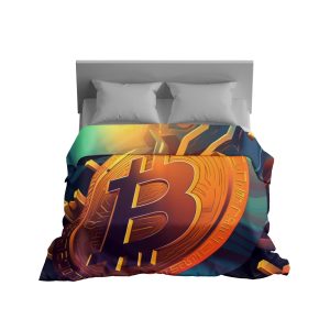 Dawn Horizon Bitcoin Fusion Plush Blanket