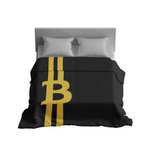 Bitcoin Crypto Enthusiast Black & Gold Comforter - Cozy, Fluffy & Machine Washable