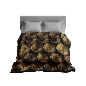 Dark Luxe Bitcoin Dream Comforter - Opulent Crypto Bedding