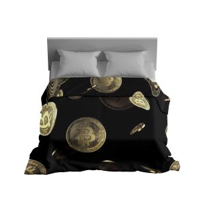 Majestic Bitcoin Gold Circuit Plush Blanket