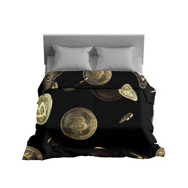 Majestic Bitcoin Gold Circuit Plush Blanket