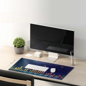 Crypto Currency Blockchain Network Mouse Pad - Non-slip Rubber Base & Stitched Edges