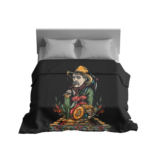Pixel Pulse Bitcoin Circuitry Plush Blanket