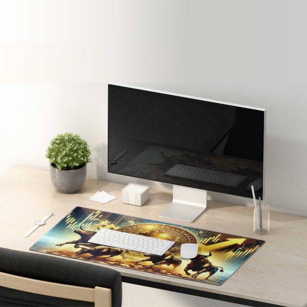 Bitcoin Bull Market Crypto Trading Mouse Pad - Non-Slip Rubber Base & Durable Stitched Edges - Image 4