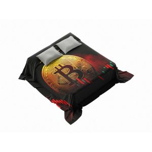 "Fiery Bitcoin Blaze" Crypto Performance Blanket - Dynamic Digital Comfort