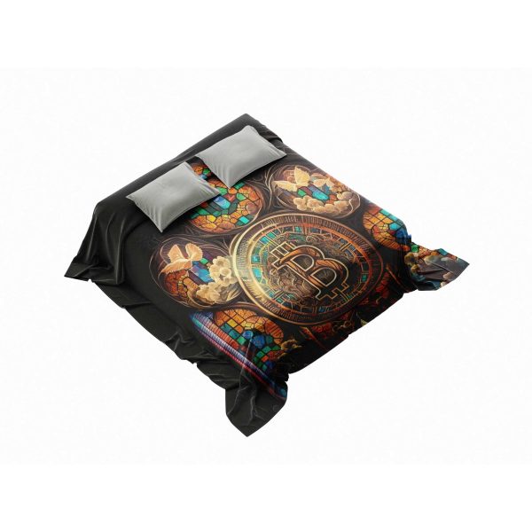 "To The Moon" Bitcoin Rocket Plush Blanket - Image 4