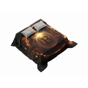 "Abstract Bitcoin Stream" Crypto Art Blanket - Modern Digital Comfort