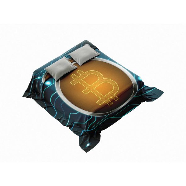 Bitcoin Circuitry Dream Comforter - Tech-Inspired Crypto Bedding - Image 4