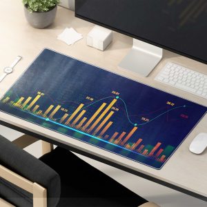 Crypto Currency Blockchain Network Mouse Pad - Non-slip Rubber Base & Stitched Edges