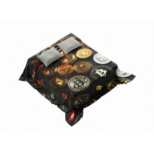 "Golden Crypto Dream" Floating Coin Blanket - Luxurious & Soft Bitcoin Design