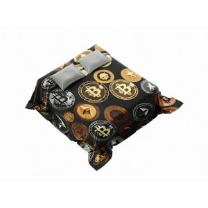 Stained Glass Bitcoin Artistry Plush Blanket