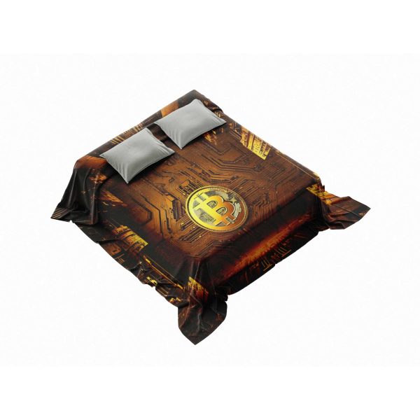 "Electro-Circuit Bitcoin" Cybernetic Comfort Blanket - Tech-Inspired Warmth - Image 4