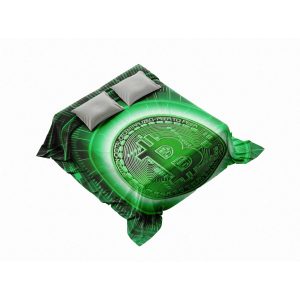 "Neo-Matrix" Bitcoin Circuitry Blanket - Vibrant Green Crypto Comfort