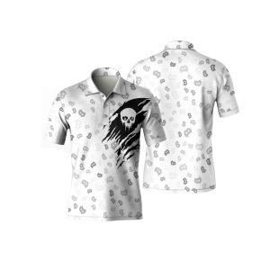 Bitcoin Mining Icons Polo Shirt - Crypto Pattern Polyester Tee - High Quality Unisex