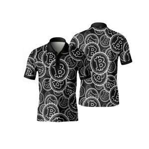 Digital Bitcoin Crypto Polo Shirt - High Quality Polyester