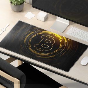 Bitcoin Gold Crypto Gaming Mouse Pad - Durable Stitched Edges & Non-Slip Base