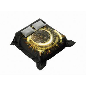 Bitcoin Vortex 3D Luxury Comforter - Sci-Fi Crypto Bedding