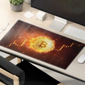 Bitcoin Market Flame Gaming Mouse Pad - Crypto Price Action Desk Mat