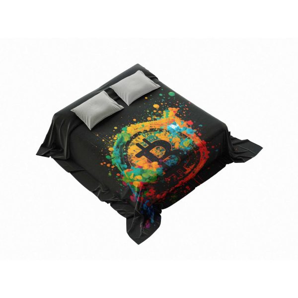 "Cosmic Bitcoin Genesis" Blockchain Universe Blanket - Stellar Comfort - Image 4