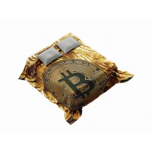 Golden Grid Bitcoin Baron Plush Blanket