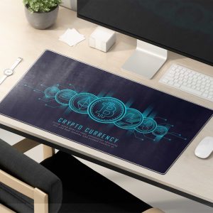 Crypto Currency Mining & Trading Mouse Pad - Non-slip Rubber Base & Stitched Edges