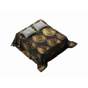 Dark Luxe Bitcoin Dream Comforter - Opulent Crypto Bedding