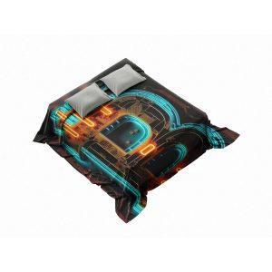 "Digital Gold Rush" Bitcoin & Cryptocurrency Blanket - Luxurious Black & Gold Comfort