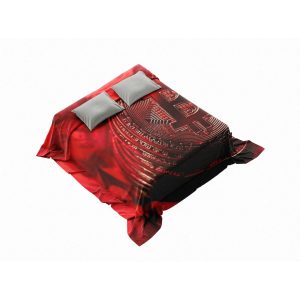 Bold Bitcoin-Inspired Duvet Cover - Red Crypto Dreamland