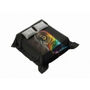 Luminous RGB Bitcoin Waves Plush Blanket