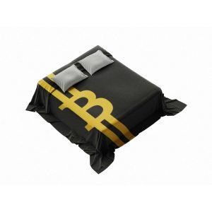 Bitcoin Crypto Enthusiast Black & Gold Comforter - Cozy, Fluffy & Machine Washable
