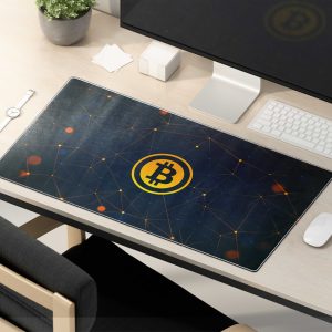 Bitcoin Network & HUD Display Gaming Mouse Pad - Crypto Tech Desk Mat