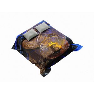 Dynamic Gold Bitcoin Comfort Blanket - Plush Crypto-Themed Throw with Vibrant Accents