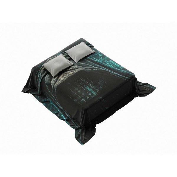 "Vintage Crypto Grid" Bitcoin & Circuitry Blanket - Retro Tech Comfort - Image 4