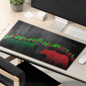Bull vs. Bear Trading Chart Mouse Pad - Global Market Edition