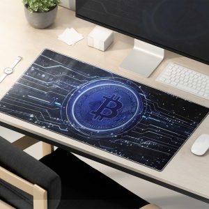 Bitcoin Blue Circuitry Gaming Mouse Pad - Crypto Tech Desk Mat