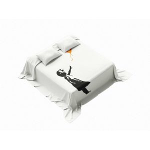 Banksy-Inspired "Girl with Balloon" Art Blanket