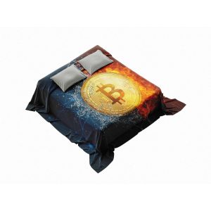 Burning Bitcoin Blaze Plush Blanket