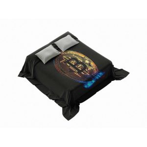 "Quantum Bitcoin Matrix" Crypto Digital Grid Blanket - Futuristic Comfort