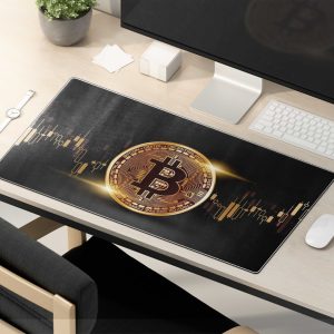 Bitcoin Candle Chart Glow Mouse Pad - Crypto Trading Desk Mat